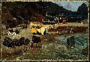 Albert Bierstadt Fishing Boats at Capri oil painting on canvas